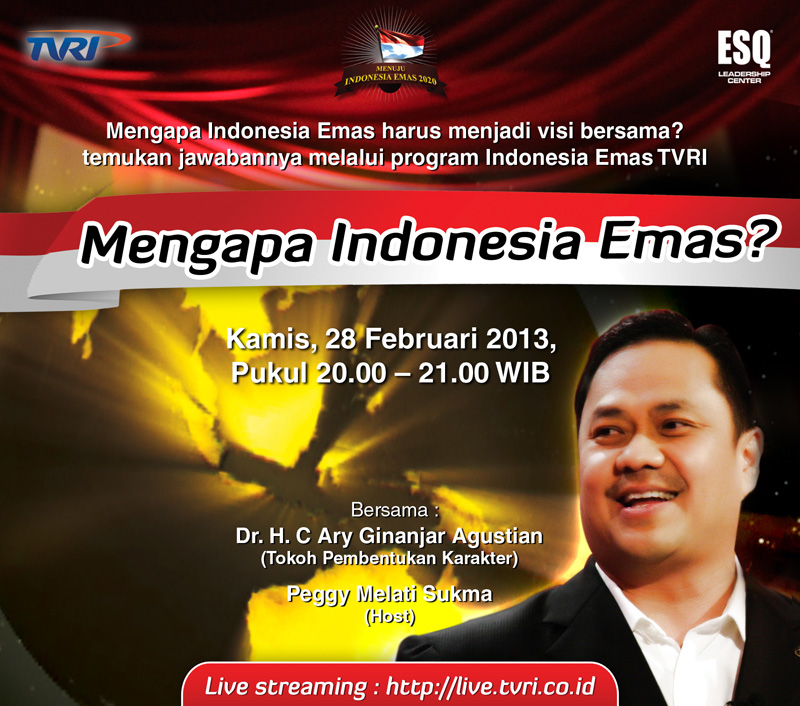 Indonesia Emas Ary Ginanjar Agustian Tvri 28 Feb 2013 Gambar